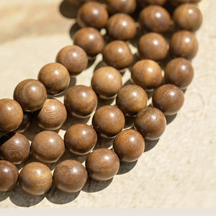 Buddha Stones Groene sandelhouten Armband met positieve boodschap en vredesmotief - image 15