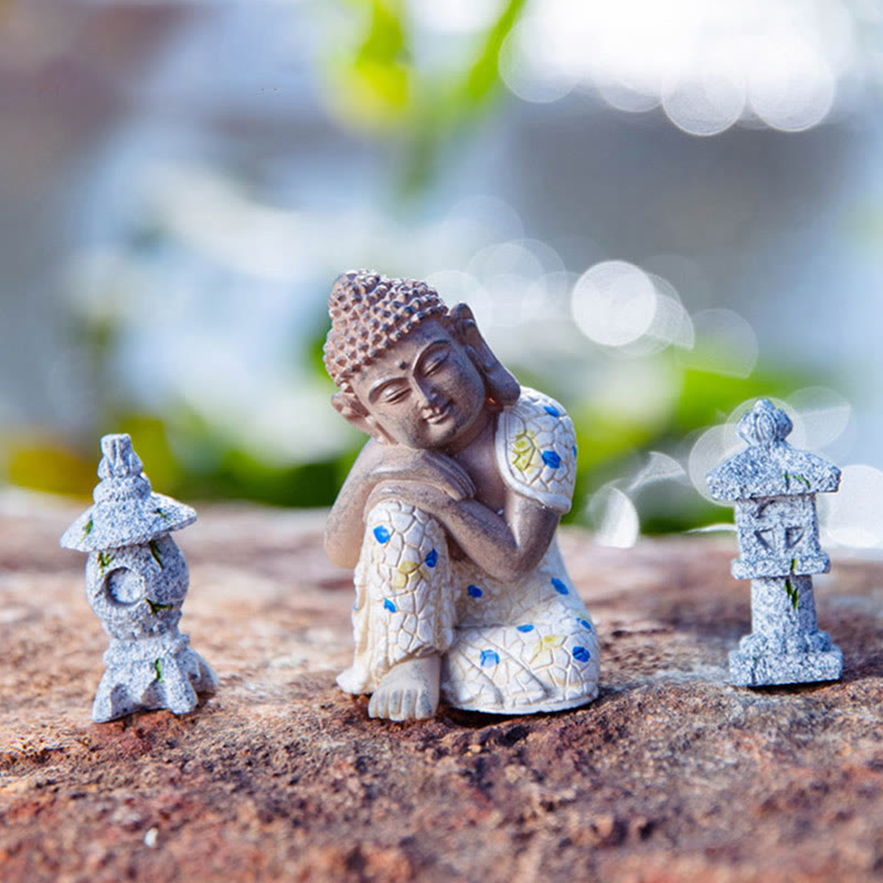 Buddha Stones Mediterende Zen Boeddha Sereniteit Beeldje van Hars voor Woondecoratie - image 2