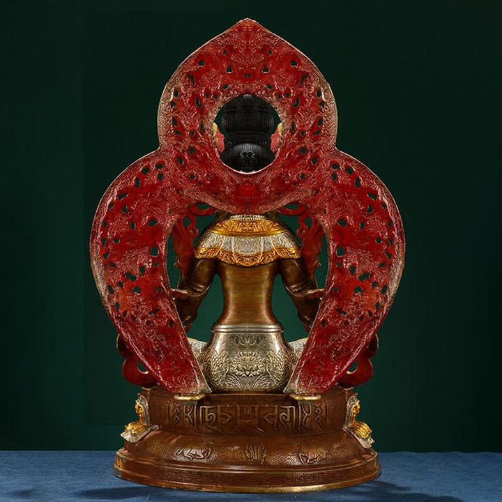 Buddha Stones Bodhisattva Groene Tara Hoop Koperen Beeld Decoratie - image 6
