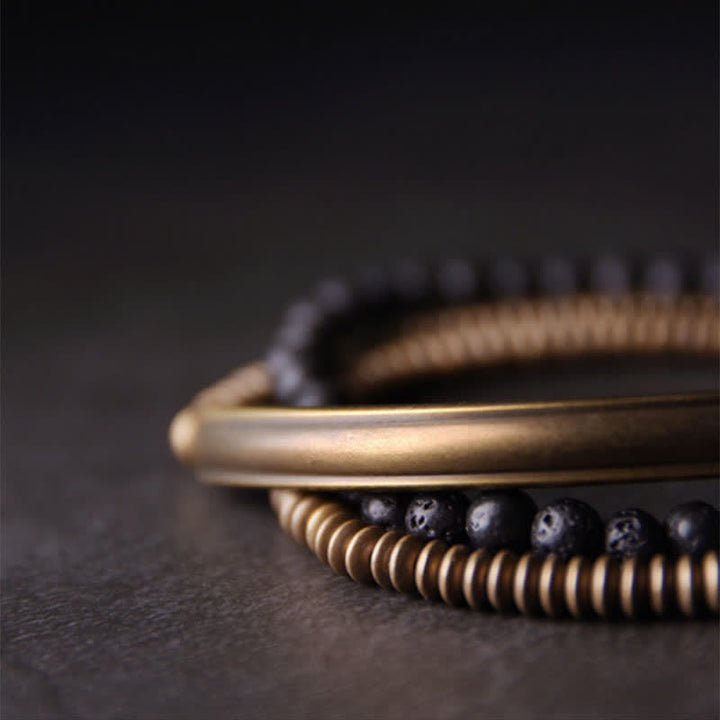 Buddha Stones Vintage lavasteen koperen Armband - image 10