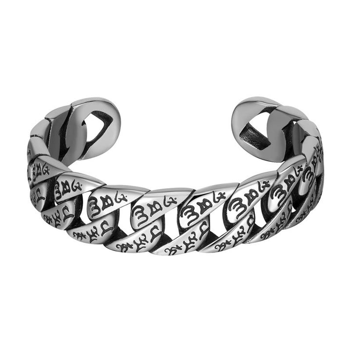 Buddha Stones Armband Om Mani Padme Hum Mantra Bangle van titaniumstaal - Om Mani Padme Hum(Liefde♥Focus) - image 0
