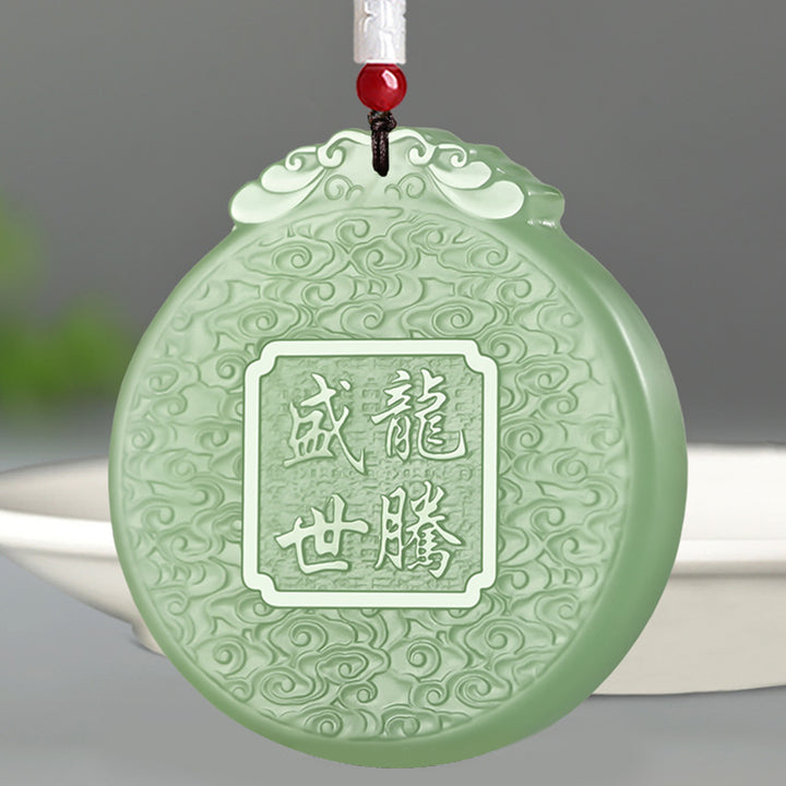 Buddha Stones Ketting met Chinese dierenriemdraak van jade voor geluk. - image 4