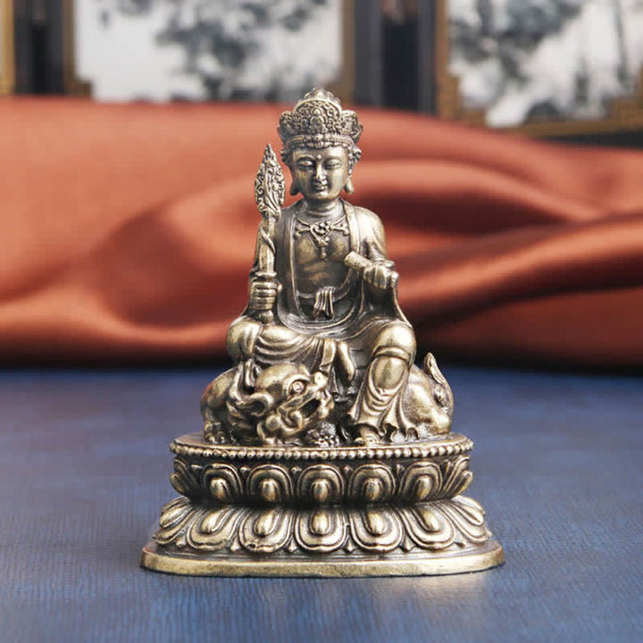 Buddha Stones Manjusri Bodhisattva Sereniteit Koperen Beeld Decoratie - image 2