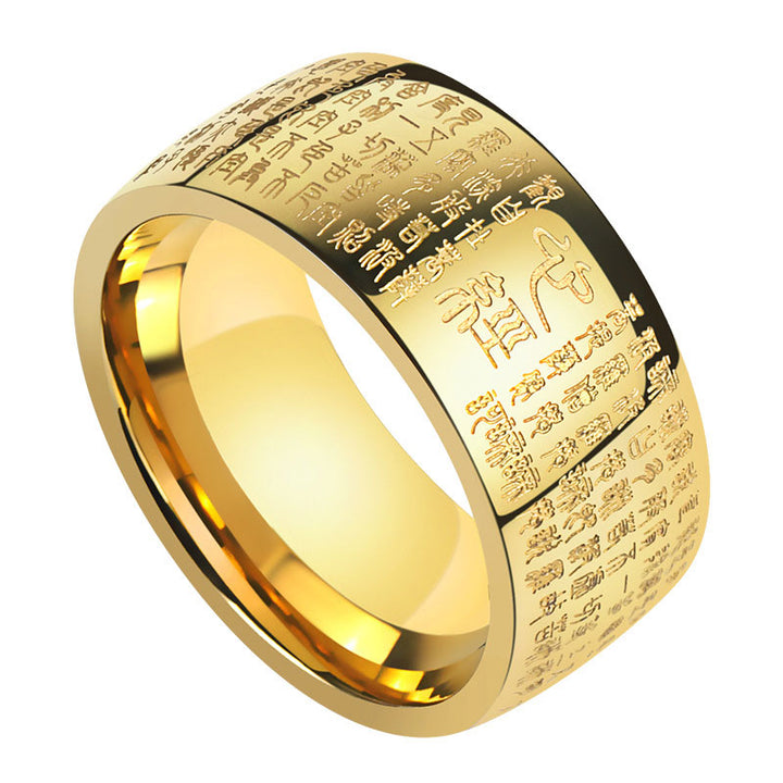 Buddha Stones Feng Shui Boeddhisme Oude Hartsoetra Ring - Goud-US11 - image 2