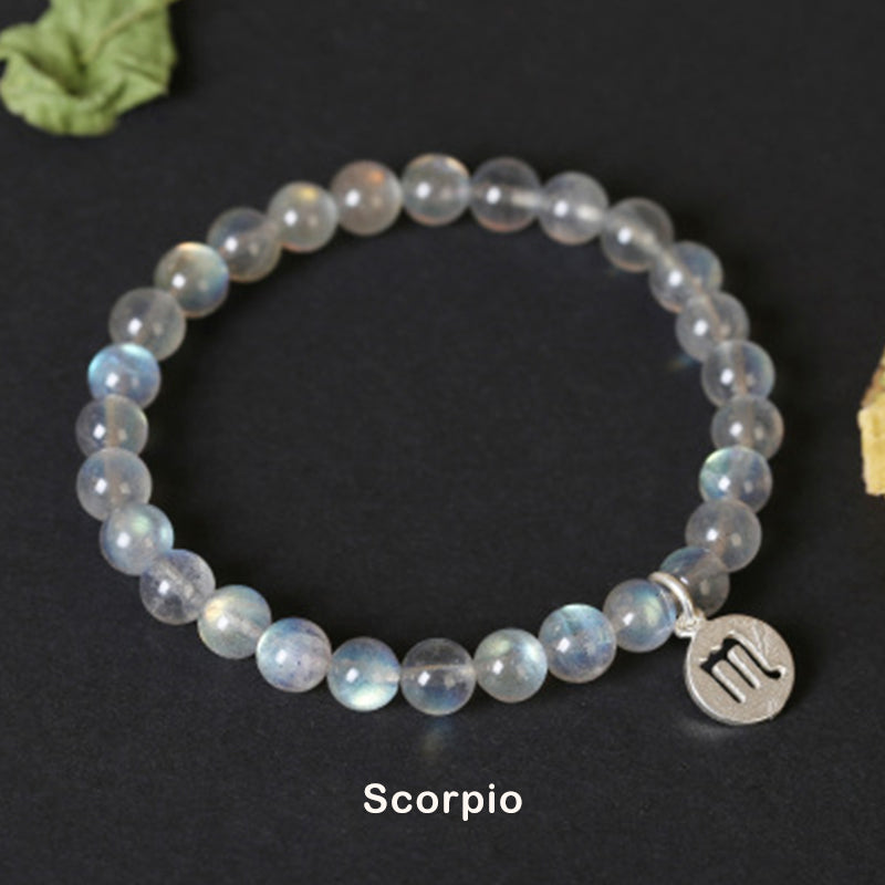 Armband met maansteen en de 12 sterrenbeelden van de dierenriem - Schorpioen - image 16
