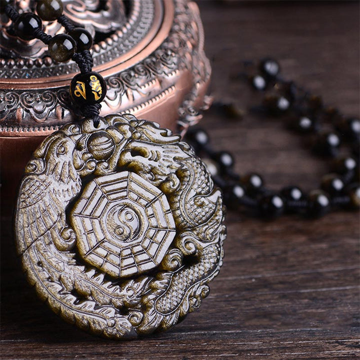Buddha Stones Gouden Obsidiaan Helende Energie Ketting - image 2