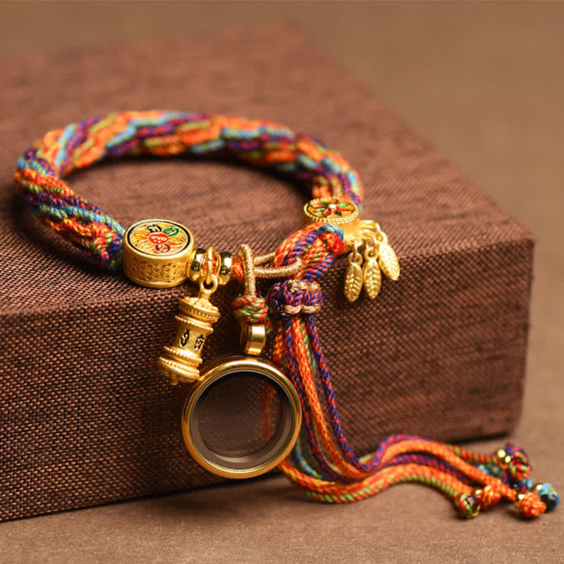 Buddha Stones Tibetaanse Om Mani Padme Hum dromenvanger geluk kleurrijke reïncarnatie knoop Armband - Om Mani Padme Hum(Liefde♥Focus) (Polsomtrek 14-22 cm) - image 0