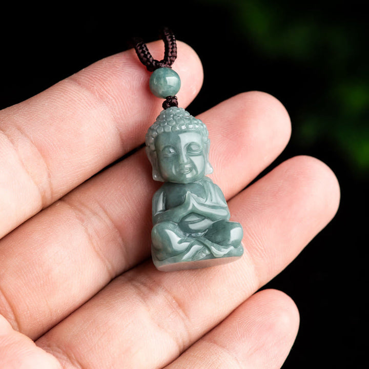 Buddha Stones Natuurlijke jade meditatie Boeddha amulet sereniteit Ketting - image 4