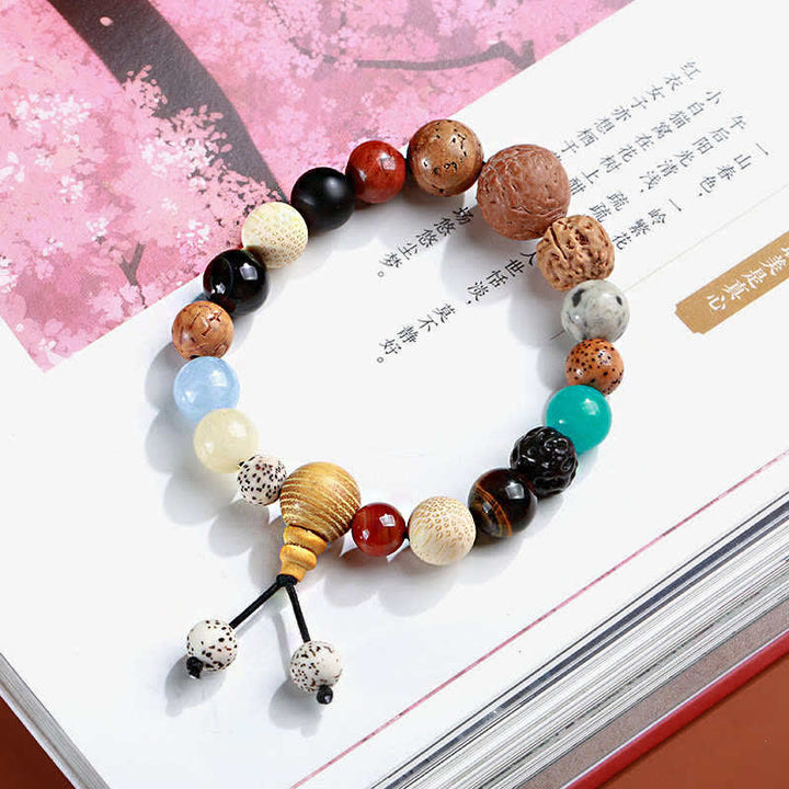 Buddha Stones Wijsheids- en Pols Mala van Bodhi-agaat - image 5
