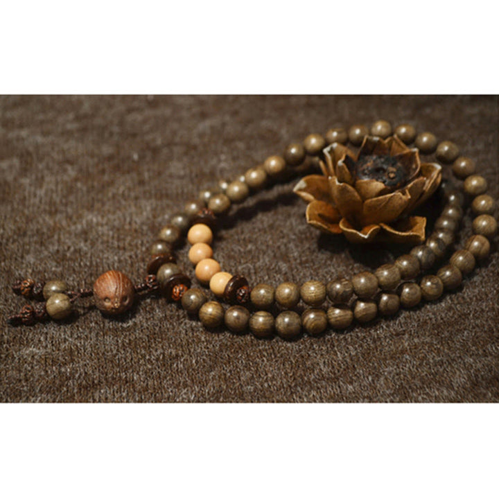 Buddha Stones Tibetaanse sandelhouten beschermingsamulet Mala Armband - image 5
