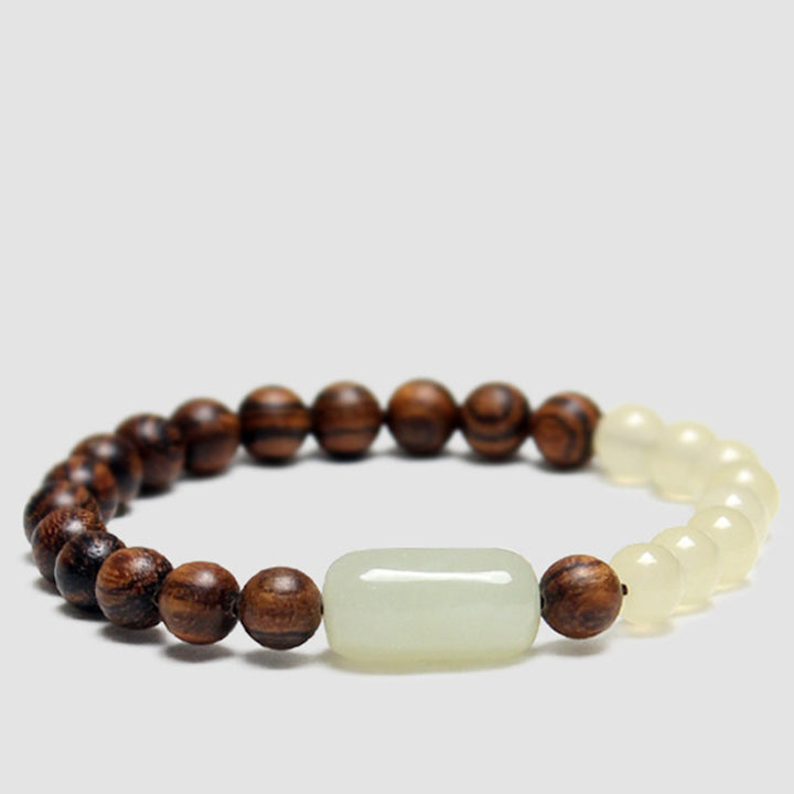 Buddha Stones Armband van jade en sandelhout voor overvloed. - 8mm - image 0