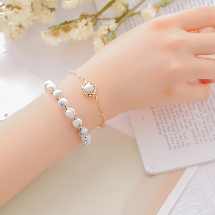 Buddha Stones Zonnesteen Aardbeikwarts Kristal Positieve Armband - Witte turkoois - image 17