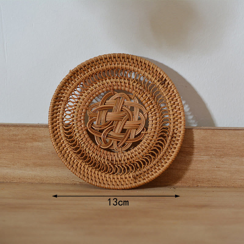 Keramische onderzetter van rotan met bloemenpatroon voor Theekopje - 13 cm holle onderzetter - image 17