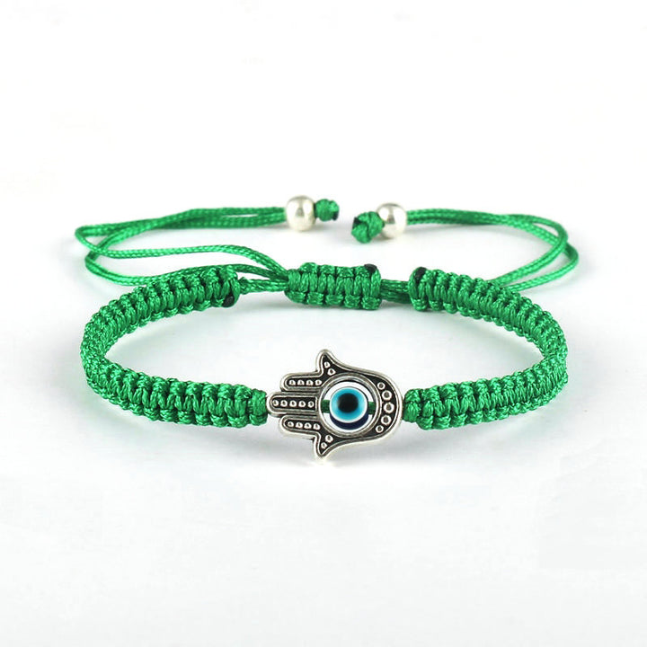 Buddha Stones Handgemaakte Hamsa-symbool Armband - Groen (Armband 16-24 Maat ) - image 3
