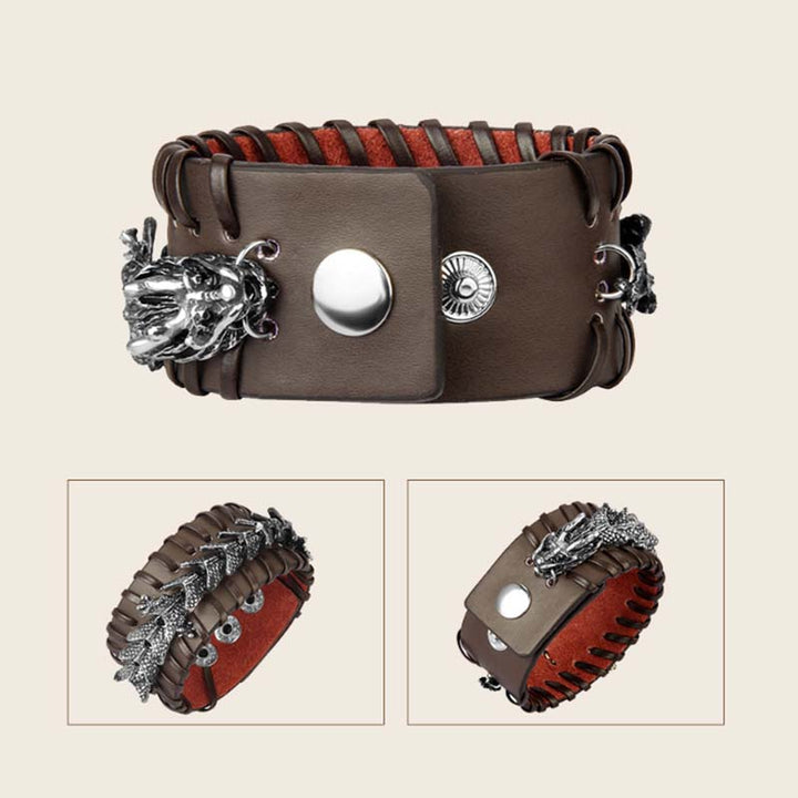 Buddha Stones Beschermende Armband van drakenleer - image 5