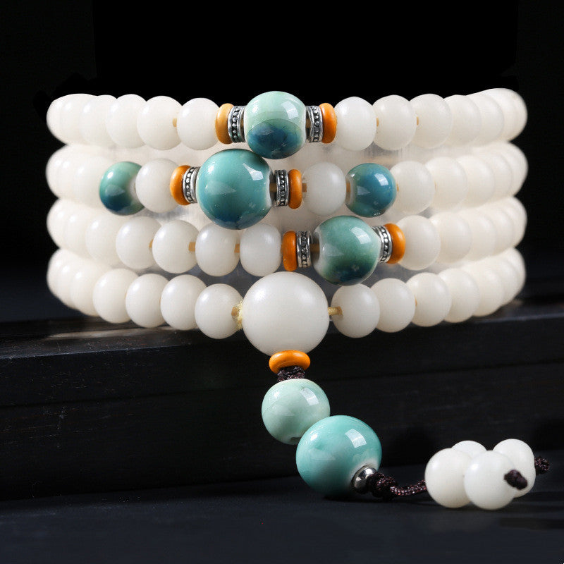 Buddha Stones Bodhi-kraaltje lotus zegen Armband - Bodhizaad &amp; Groene kraal - 10* 8mm - image 8