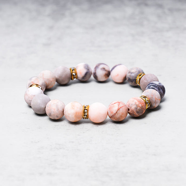 Buddha Stones Armband met zebrajaspis kralen voor het verlichten van angst en stress - image 1