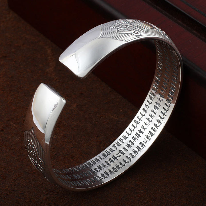 Buddha Stones Tibetaanse Sanskriet witte koperen meditatie- en Bangle-armband - image 2