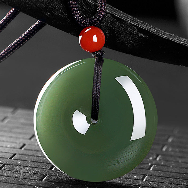 Buddha Stones Natuurlijke ronde jade vredesgesp Ketting - image 1