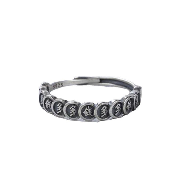 Buddha Stones Vintage koperen muntvormige Ring , verstelbaar - Een Ring met veel geld - image 11