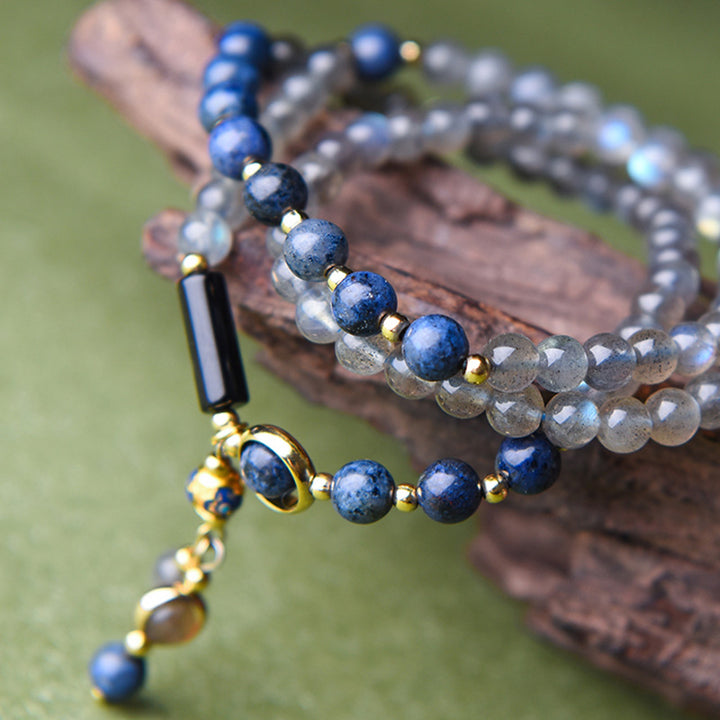 Buddha Stones Maansteen Lazuriet Lapis Lazuli Kalmerende Helende Positieve Armband - image 12