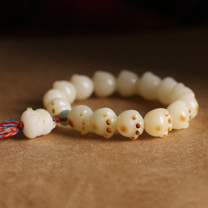 Buddha Stones Schattige gelukskat Bodhizaad kattenpoot Armband - image 2