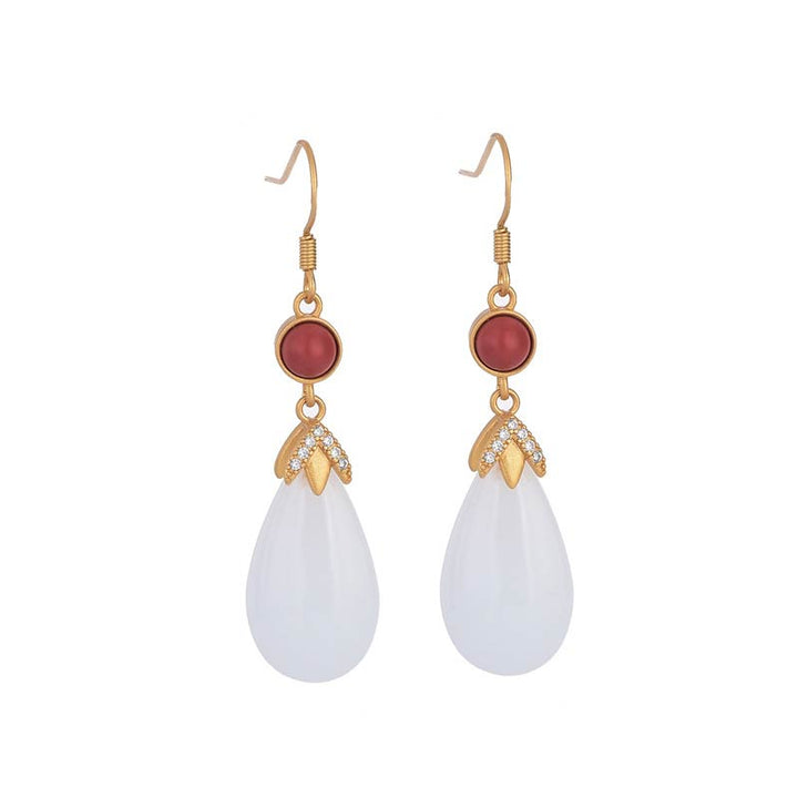 Buddha Stones Feng Shui witte jade Oorbellen - image 11