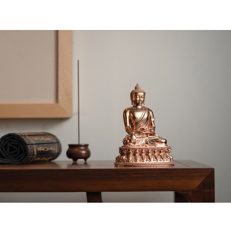 Buddha Stones Gautama Shakyamuni Boeddha beeldje, Sereniteit, koperen beeldje, woondecoratie - image 9