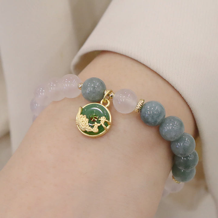 Buddha Stones Witte agaat jade lotusbloem vredesgesp Armband - Vredesgesp van jade-agaat (Polsomtrek 14-19 cm) - image 8