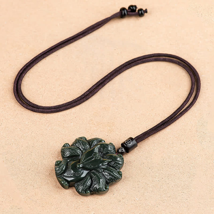 Hetian Cyan Jade Negenstaartvos Ketting met hanger - image 4