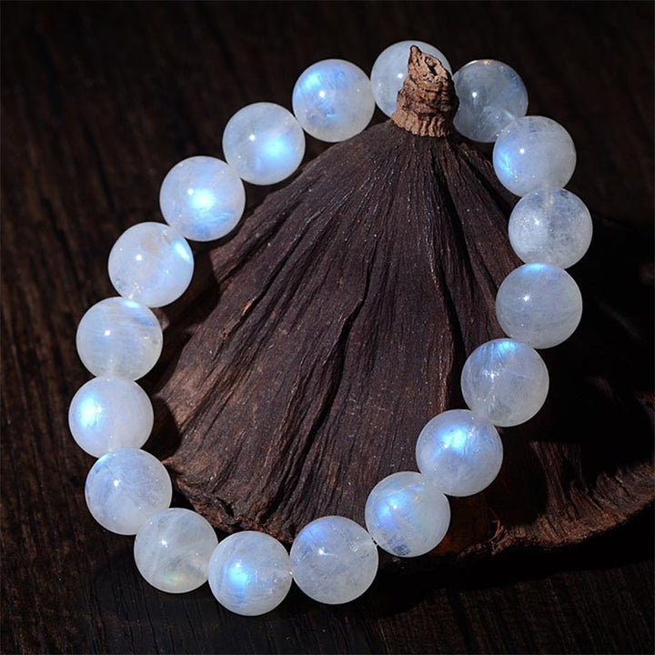 Buddha Stones Armband van natuurlijke maansteen voor voorspoed - Cijfer A - 7mm(Polsomtrek 14-17 cm) - image 0