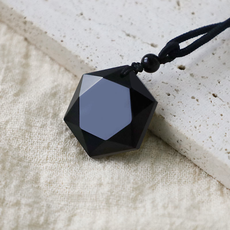 Ketting met hanger van zwarte obsidiaan voor zuivering. - image 7