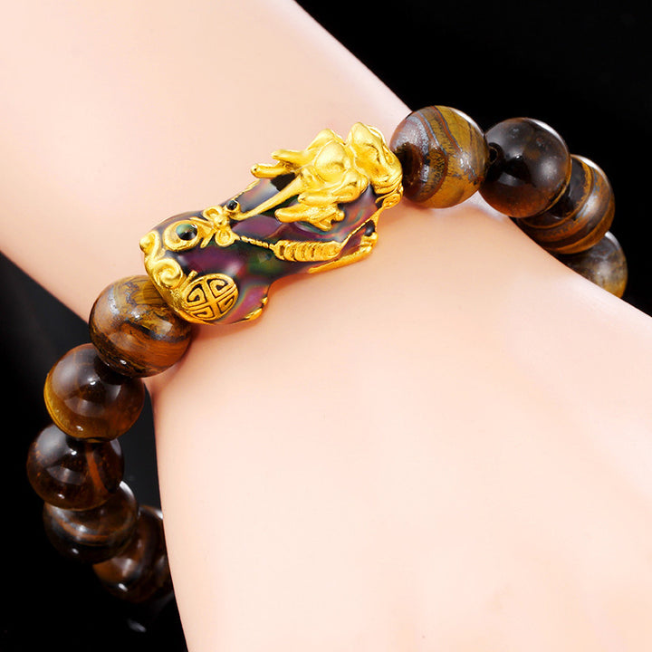 Buddha Stones Tibetaanse handgemaakte Feng Shui- Armband met tijgeroogmotief - image 3