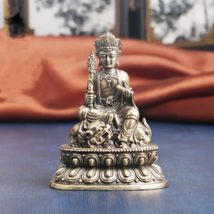 Buddha Stones Manjusri Bodhisattva Sereniteit Koperen Beeld Decoratie - image 5