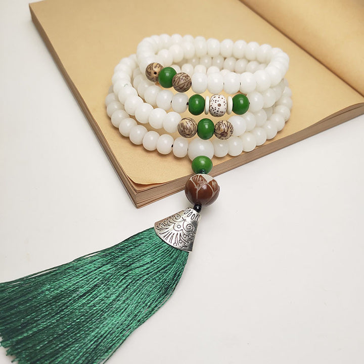 Witte Bodhizaad Mala met 108 kralen, Armband - image 0