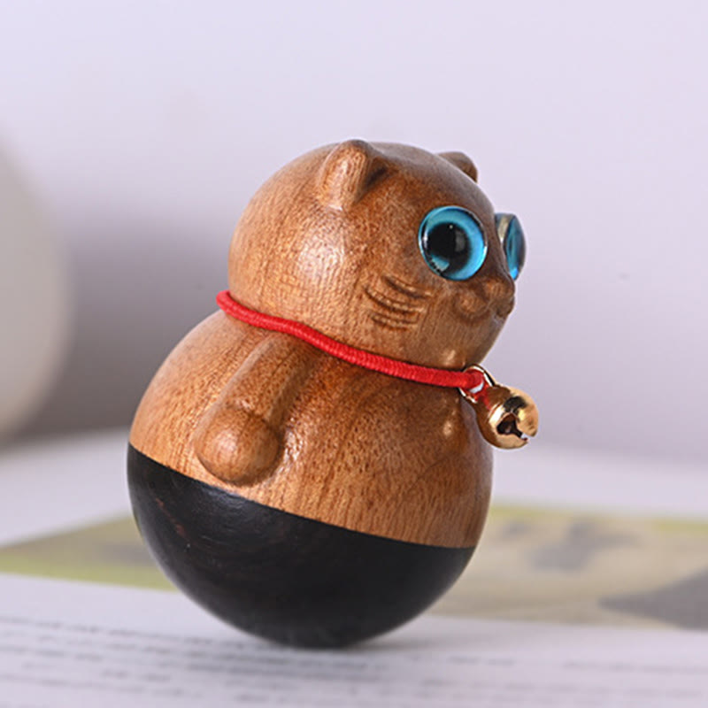 Buddha Stones Mini gelukskatje Phoebe Zhennan houten zegendecoratie - image 1