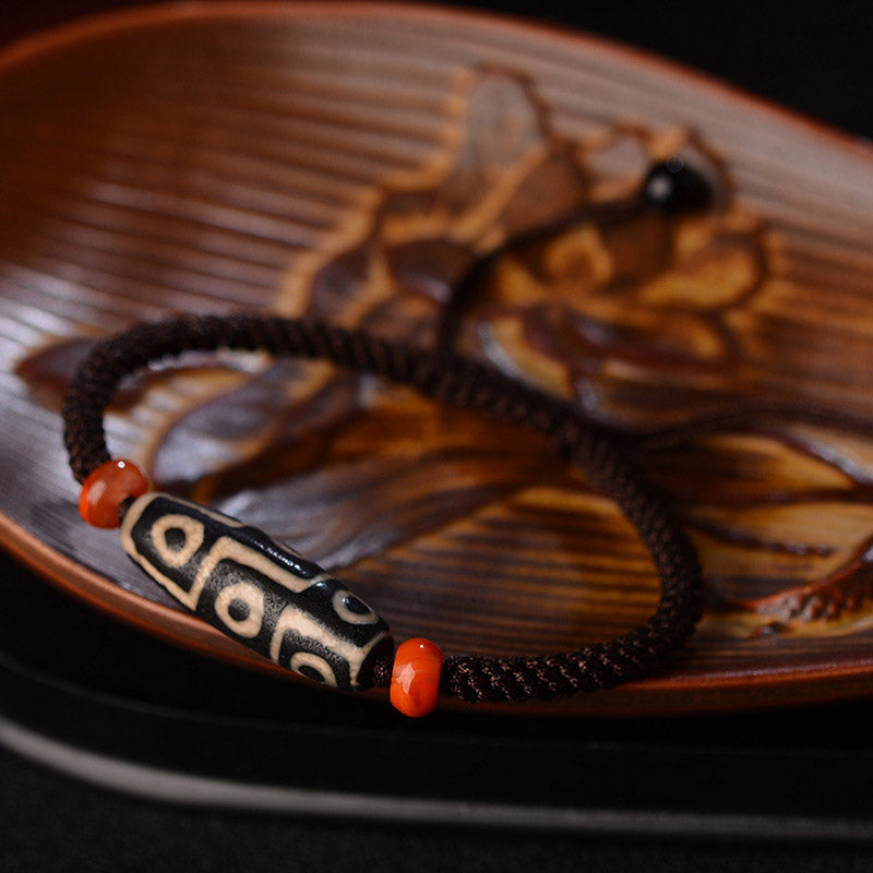 Buddha Stones Tibetaanse Armband met negen ogen (Dzi-kralen) als symbool van voorspoed. - image 1