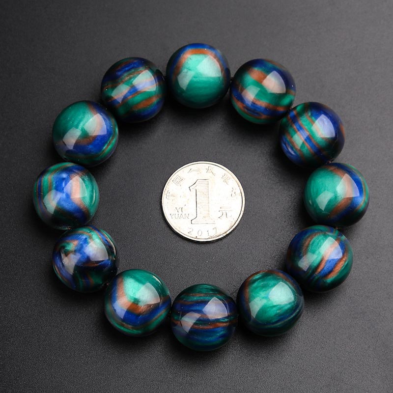 Buddha Stones Kleurrijke zeewilg Mala positieve Armband Ring - 20mm - image 6