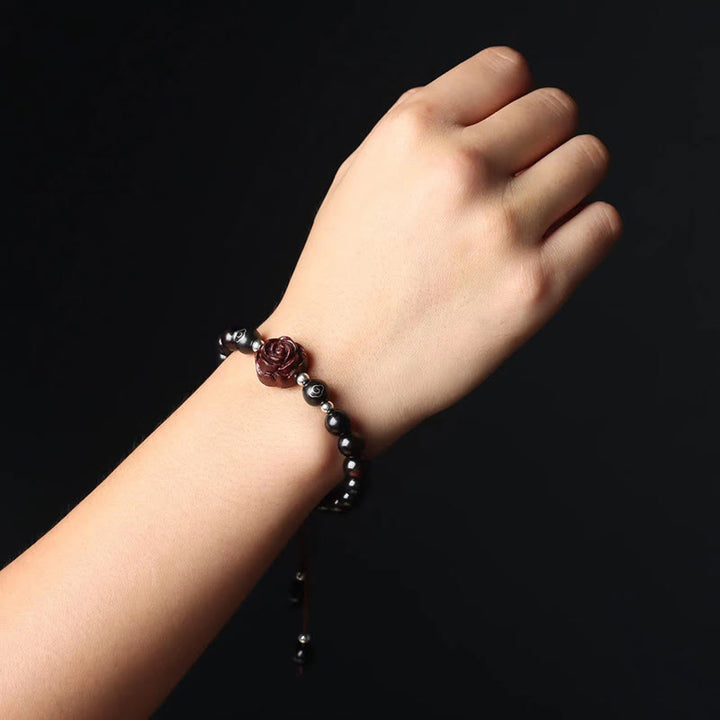 Buddha Stones Kleine blaadjes rode sandelhout kalmerende Armband - image 3