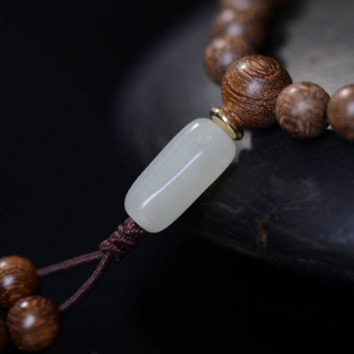Buddha Stones 108 Mala kralen, rozenhout, jade, rustgevende Armband - image 11