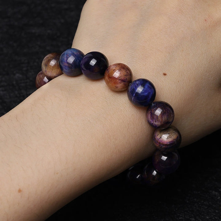 Buddha Stones Natuurlijke paarse tijgeroog Armband - 12mm - image 7