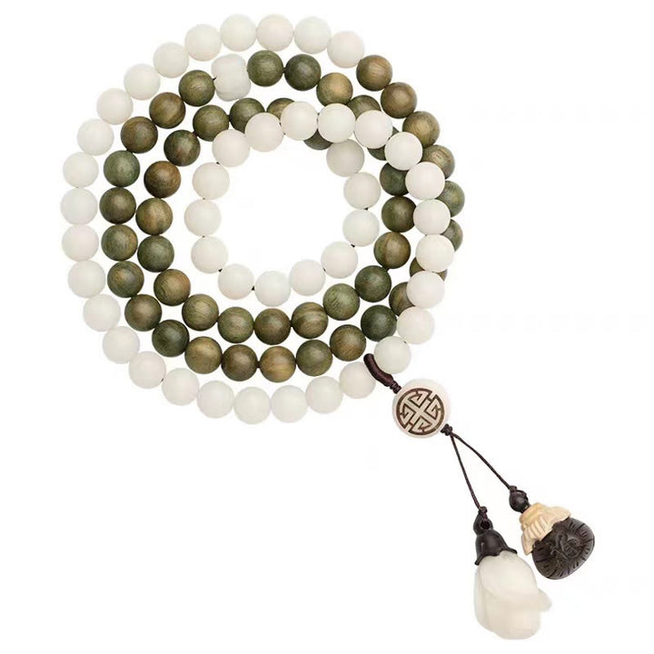 Buddha Stones Natuurlijke groene sandelhout bodhi-zaadjes kalmerende Armband - image 15