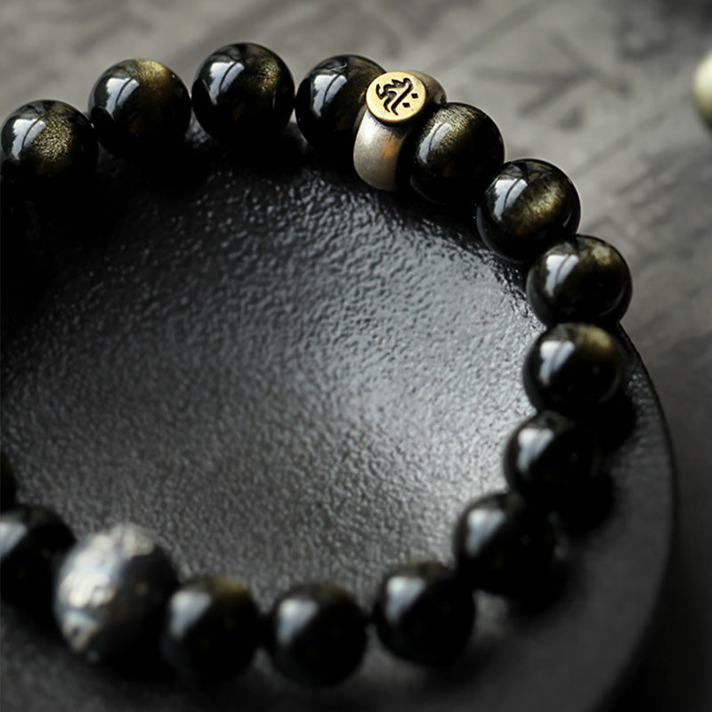 Buddha Stones Chinese dierenriem geboorte Boeddha Obsidiaan Armband - image 15