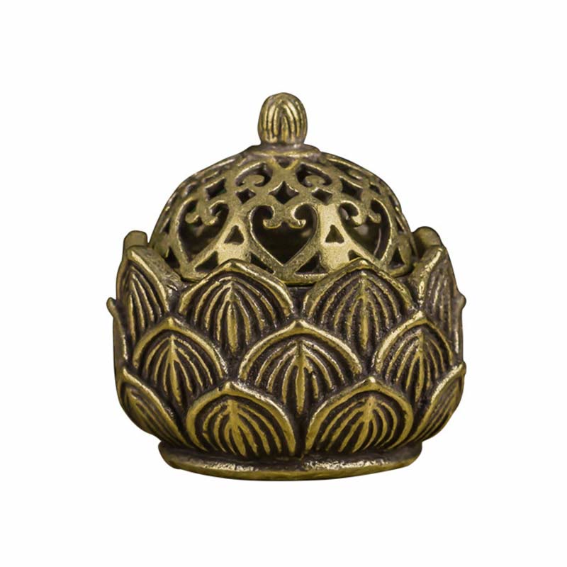 Tibetaanse mini- Wierook van koper met lotusmotief voor meditatie - image 8