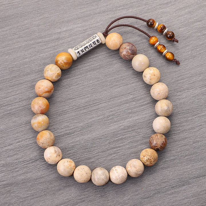 Buddha Stones Verweerde stenen Om Mani Padme Hum Versterkende Armband - image 5