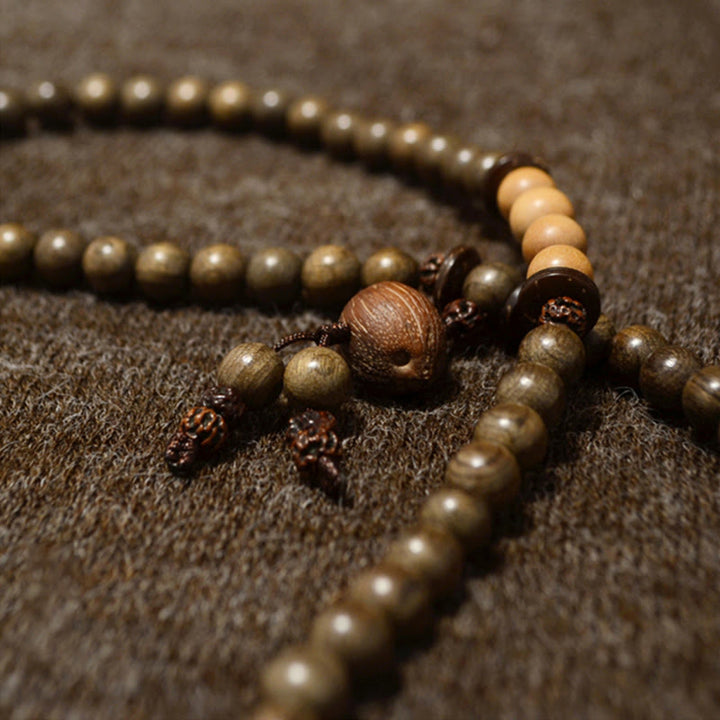 Buddha Stones Tibetaanse sandelhouten beschermingsamulet Mala Armband - image 9