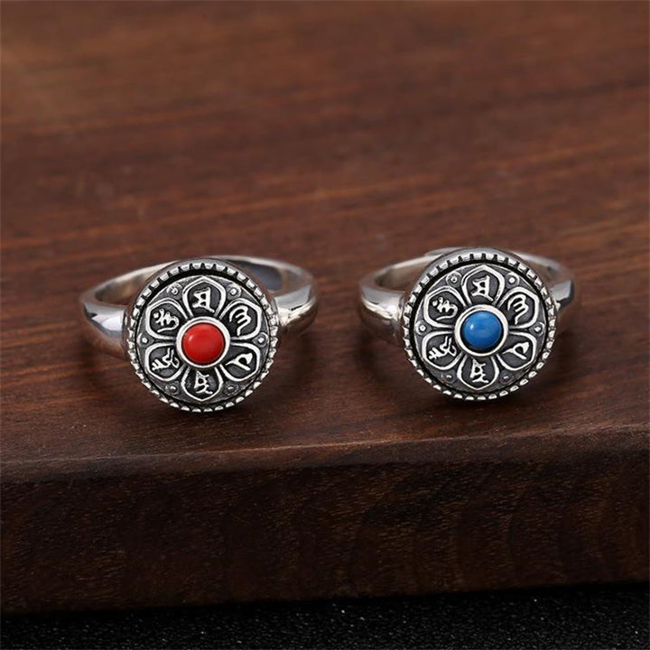 Buddha Stones Tibetaanse Om Mani Padme Hum Peace draaibare Ring - image 13