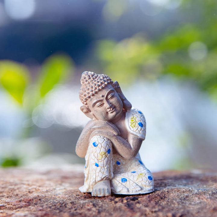 Buddha Stones Mediterende Zen Boeddha Sereniteit Beeldje van Hars voor Woondecoratie - image 1