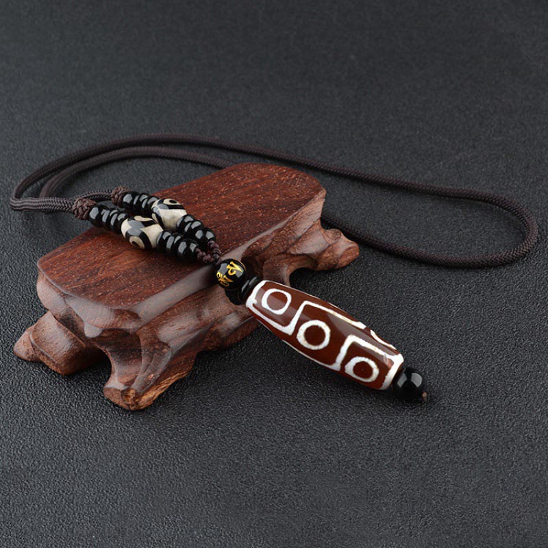 Buddha Stones Ketting met negen ogen en Dzi-kralen voor bescherming van rijkdom. - image 5