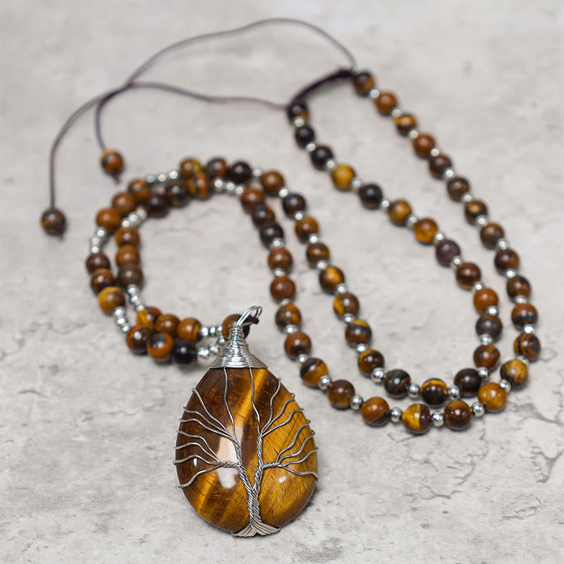 Buddha Stones Ketting met kralen van natuurlijke tijgeroog voor extra stevigheid - image 0